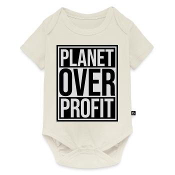 planet over profit Zitat - Baby Premium Kurzarmbody - Naturweiß - Vorne