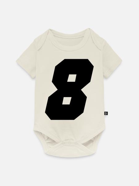 8 - Baby Premium Kurzarmbody - Naturweiß
