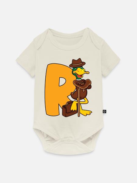 Rente Ente R Rentner Rentnerin Ruhestand Geschenk - Baby Premium Kurzarmbody - Naturweiß