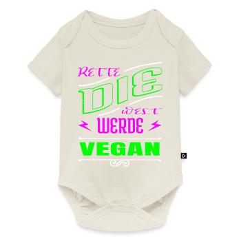 veganes essen geburtstagsgeschenkidee geschenk - Baby Premium Kurzarmbody - Naturweiß - Vorne