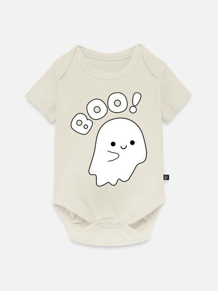 Halloween Geist - Baby Premium Kurzarmbody - Naturweiß