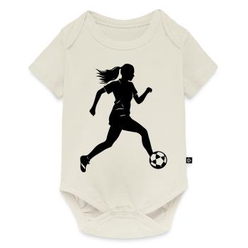 Female Soccer Player Silhouette Soccer Player Woman - Baby Premium short-sleeve bodysuit - off white - Front