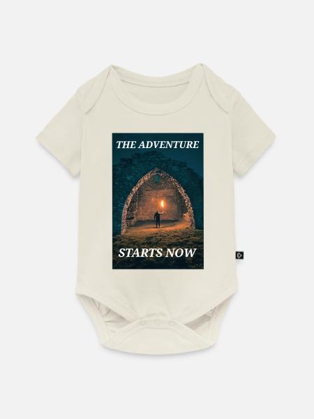 Dein Abenteuer! - Baby Premium Kurzarmbody - Naturweiß