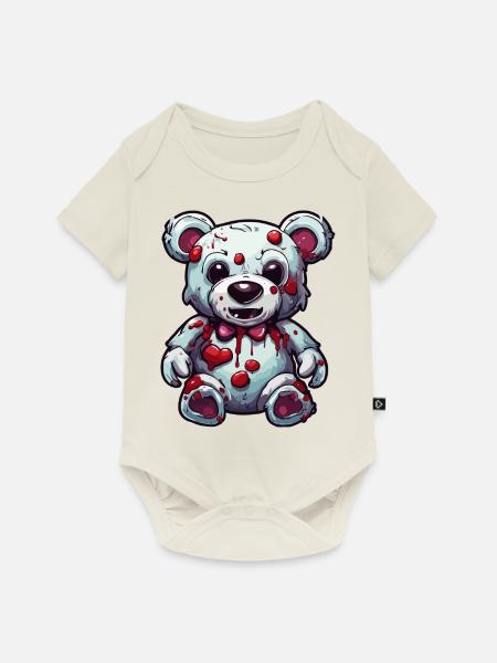 Teddybär / Kuscheltier / Stofftier / Geschenkidee - Baby Premium Kurzarmbody - Naturweiß