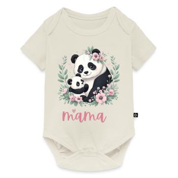 Panda Lover I Mama Panda And Cub Mother's Day - Baby Premium Kurzarmbody - Naturweiß - Vorne