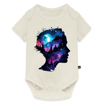 Silhouette / Forest / Portrait / Trees / Person - Baby Premium short-sleeve bodysuit - off white - Front