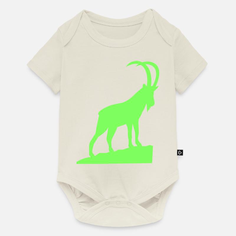 steinbock - Baby Premium Kurzarmbody - Naturweiß