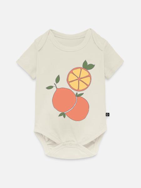 orangen grapefruit - Baby Premium Kurzarmbody - Naturweiß