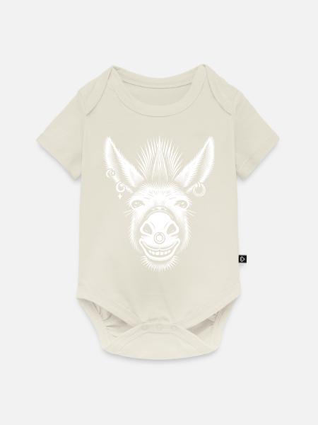 Hausesel - Baby Premium Kurzarmbody - Naturweiß