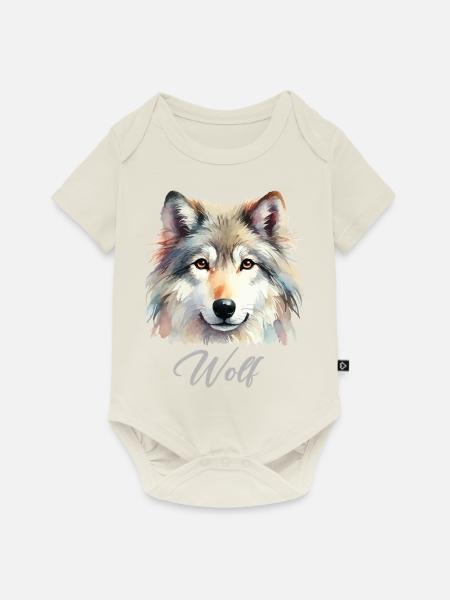 wolf - Baby Premium Kurzarmbody - Naturweiß