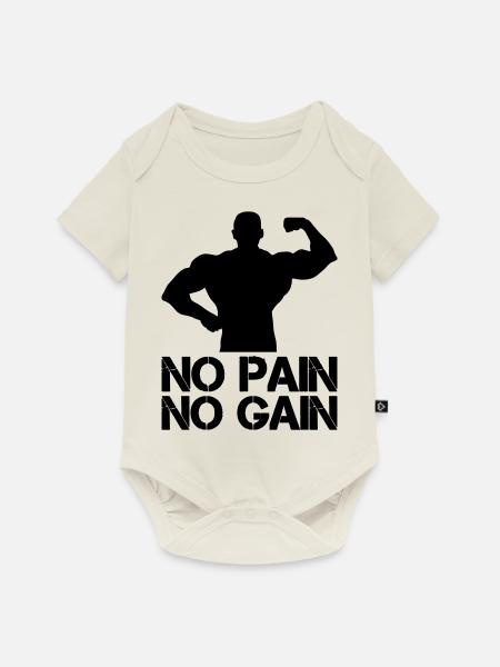 bodybuilder pain gain - Baby Premium Kurzarmbody - Naturweiß