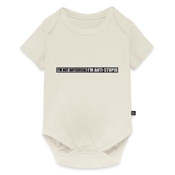not antisocial anti stupid - Baby Premium short-sleeve bodysuit - off white - Front