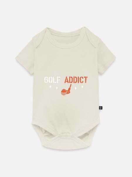 Golf-Süchtige - Baby Premium Kurzarmbody - Naturweiß