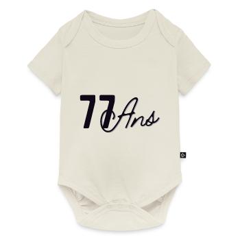 77 Ans - Body à manches courtes Premium Bébé - blanc cassé - Devant