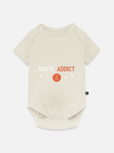 Skate-Süchtiger - Baby Premium Kurzarmbody - Naturweiß