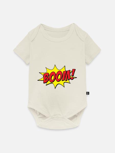 Boom! - Baby Premium Kurzarmbody - Naturweiß