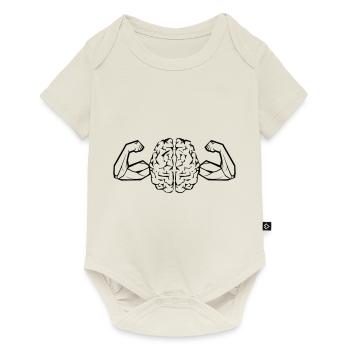 Les muscles de la tête! - Body à manches courtes Premium Bébé - blanc cassé - Devant