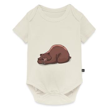 Bär müde - Baby Premium Kurzarmbody - Naturweiß - Vorne