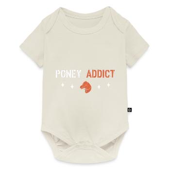 Pony-Süchtiger - Baby Premium Kurzarmbody - Naturweiß - Vorne