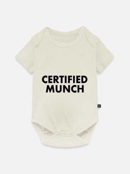 Certified munch - Baby Premium Kurzarmbody - Naturweiß