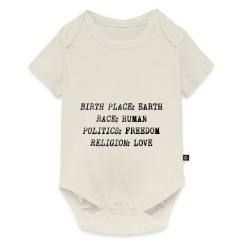HUMAN KIND - Baby Premium Kurzarmbody - Naturweiß - Vorne
