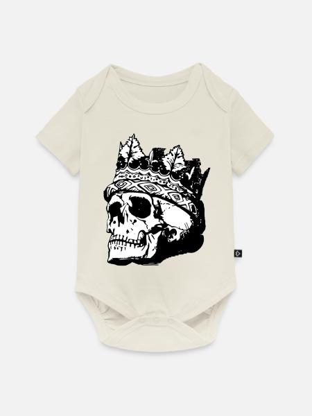 Totenschädel - Baby Premium Kurzarmbody - Naturweiß