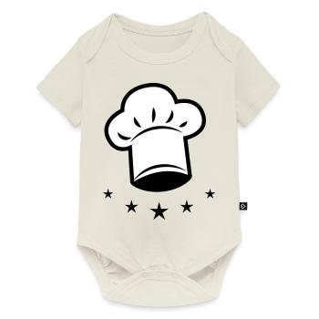 10 Casquette 5 étoiles cuisinier - Body à manches courtes Premium Bébé - blanc cassé - Devant