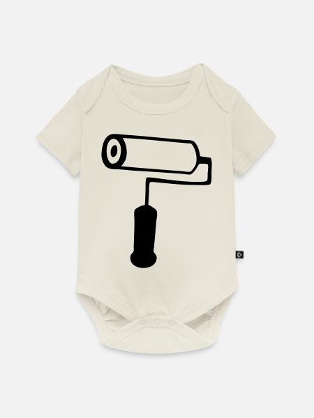 Farbroller - Baby Premium Kurzarmbody - Naturweiß
