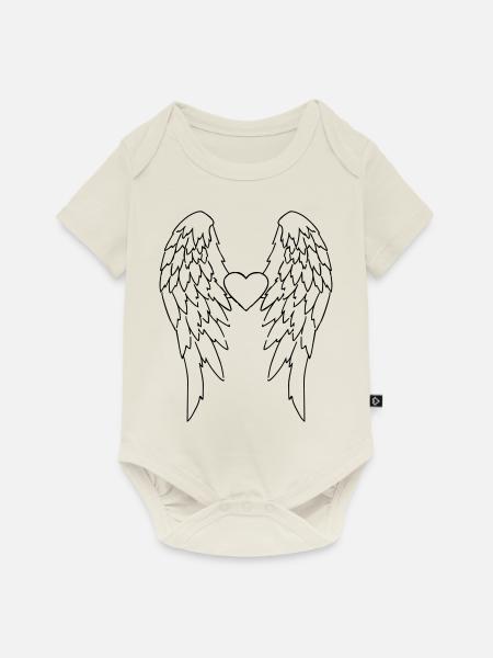 Angel Wings_V2 - Baby Premium Kurzarmbody - Naturweiß