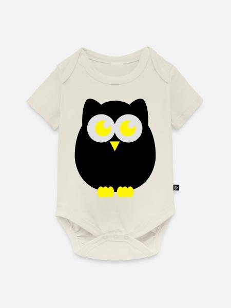 eule - Baby Premium Kurzarmbody - Naturweiß