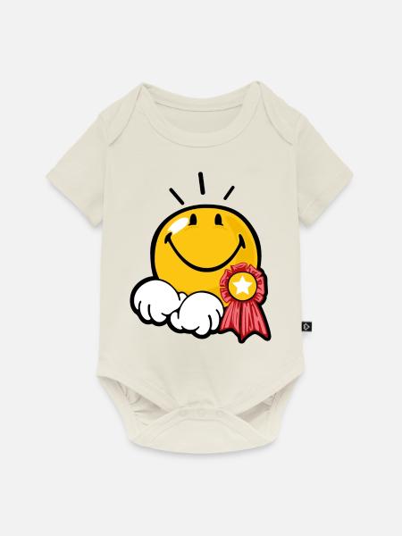 Smiley Award - Baby Premium Kurzarmbody - Naturweiß