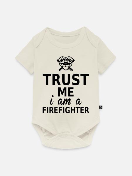 trust me i am a firefighter - Baby Premium Kurzarmbody - Naturweiß