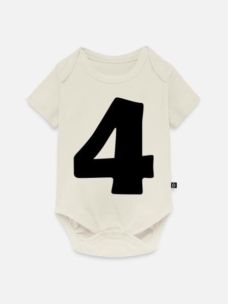 4 - Baby Premium Kurzarmbody - Naturweiß