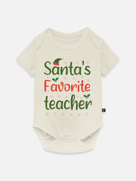 Santa Lieblingslehrer - Baby Premium Kurzarmbody - Naturweiß