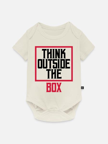 Logo Think outside - Baby Premium Kurzarmbody - Naturweiß