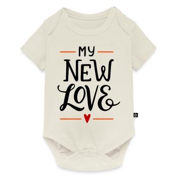 Great Love Große Liebe Neue Liebe Baby Kinder - Baby Premium Kurzarmbody - Naturweiß - Vorne