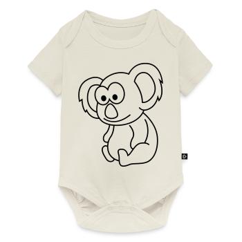 Koala Comic Tier - Baby Premium Kurzarmbody - Naturweiß - Vorne