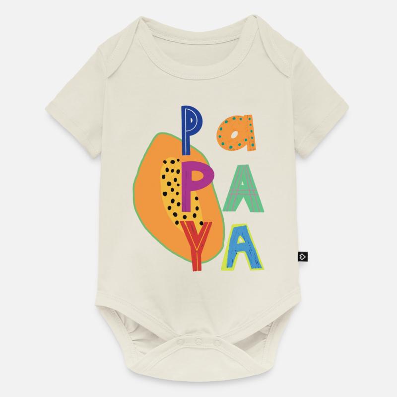 Papaye - Body à manches courtes Premium Bébé - blanc cassé
