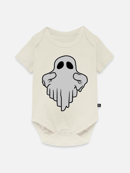 Lustiger schwebender Geist Comic - Baby Premium Kurzarmbody - Naturweiß