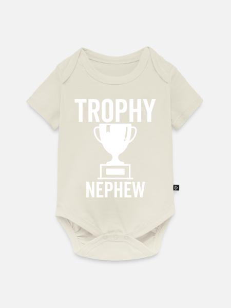 Trophäe Neffe - Baby Premium Kurzarmbody - Naturweiß