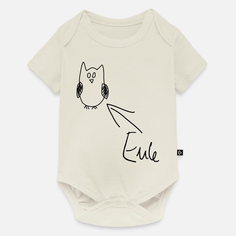 Eule - Baby Premium Kurzarmbody - Naturweiß