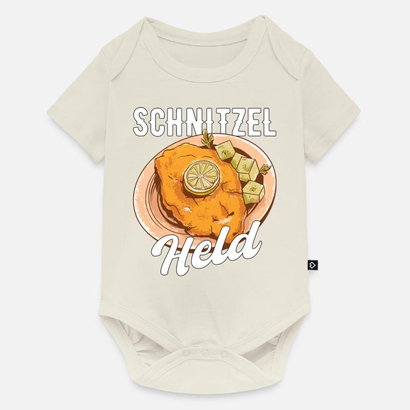 Schnitzel Held Fleisch Geschenk - Baby Premium Kurzarmbody - Naturweiß