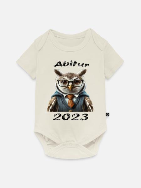 Abitur 2023 Eule - Baby Premium Kurzarmbody - Naturweiß