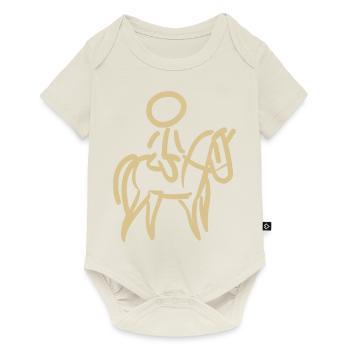 Cavalier sur Cavalier Minimalisme Minimaliste - Body à manches courtes Premium Bébé - blanc cassé - Devant