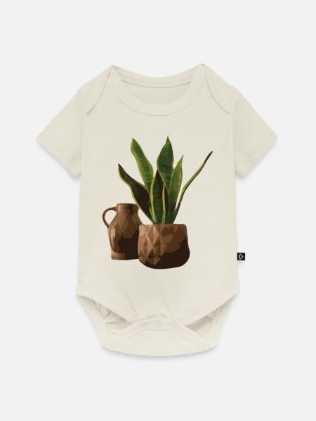 Plant Deko O' Plenty - Baby Premium Kurzarmbody - Naturweiß