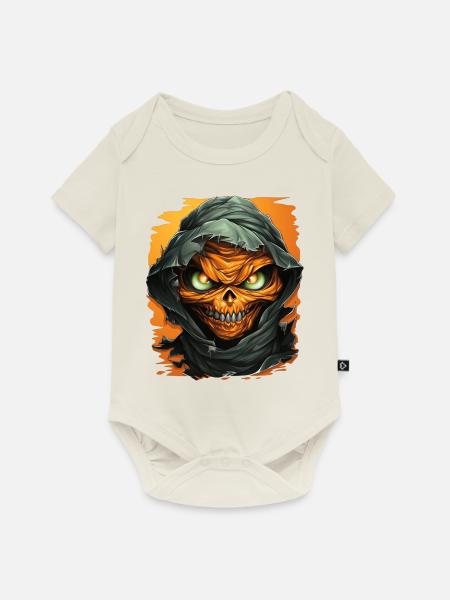 Halloween Spooky Cartoon Mummy - Baby Premium Kurzarmbody - Naturweiß