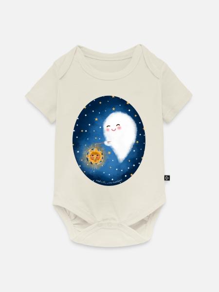 Geist mit Laterne - Baby Premium Kurzarmbody - Naturweiß