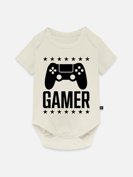 gamer spiel controller - Baby Premium Kurzarmbody - Naturweiß