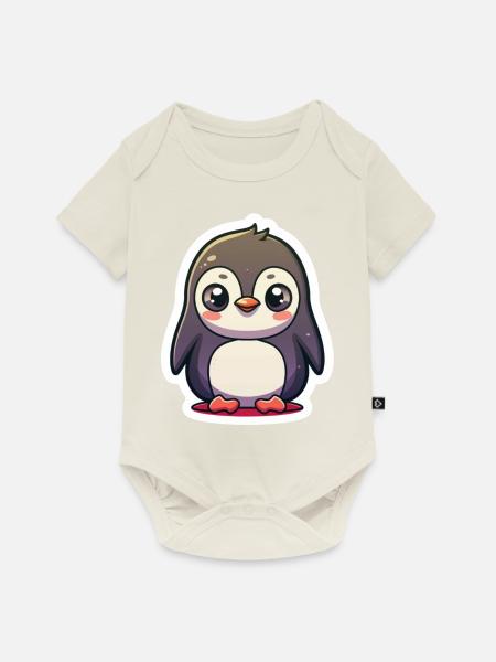 Pinguin-Liebhaber - Baby Premium Kurzarmbody - Naturweiß