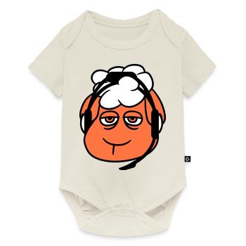 mouton gamer casque centre d’appels nerd triste jeu - Body à manches courtes Premium Bébé - blanc cassé - Devant